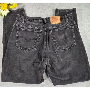 Levis 560 Loose Fit Tapered Leg Jeans Mens 36x31 Black Denim Vintage 90s Fade